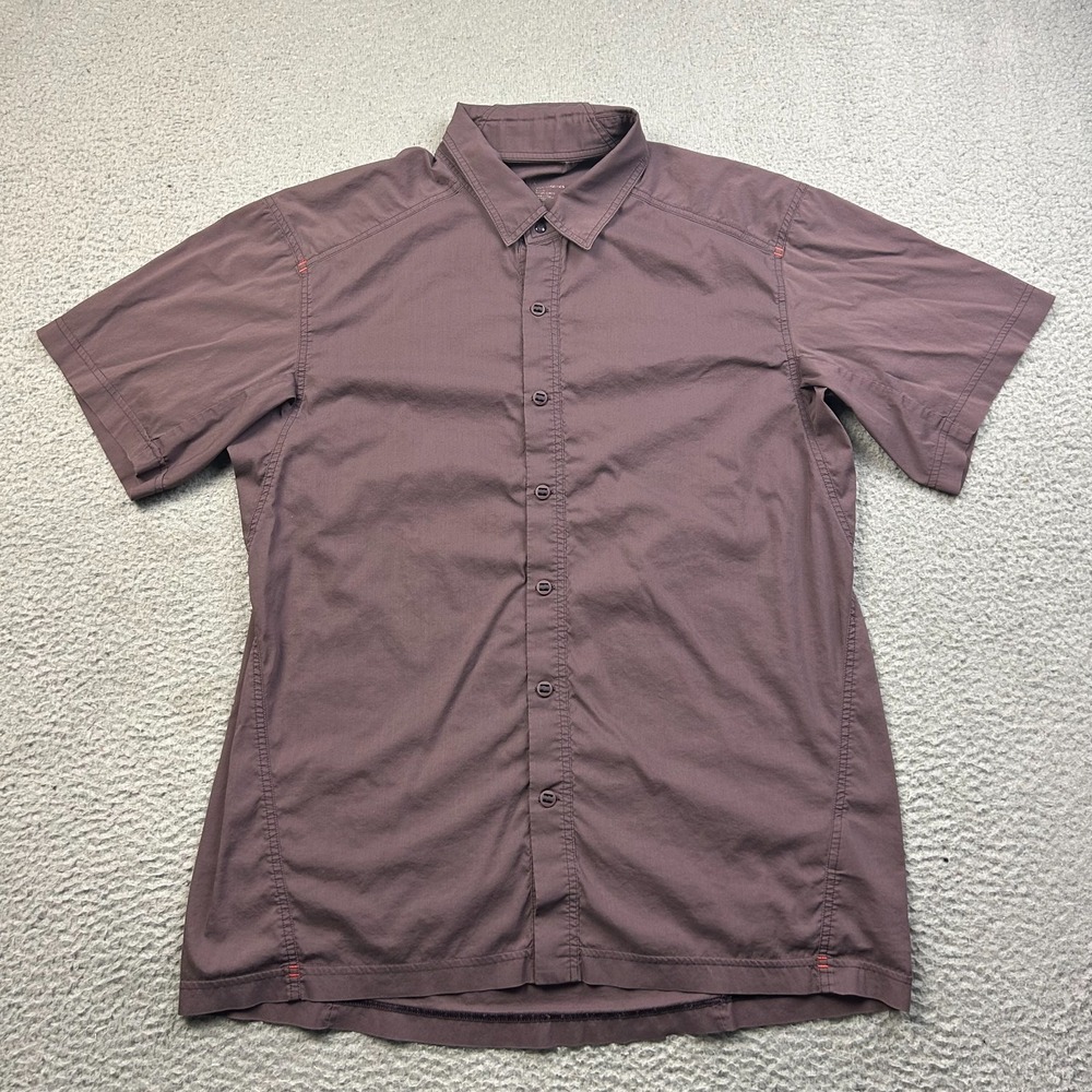 Arc'teryx Transept Shirt Mens Brown Short Sleeve Button Up Trail Travel Size L